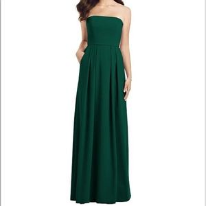 Dessy Collection Full Length Gown, Hunter Green